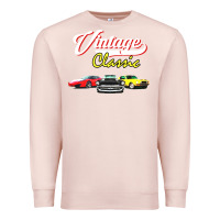 Pale Pink vintage classic oldies cars Premium Sweatshirt - linhVisuals