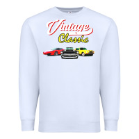 White vintage classic oldies cars Premium Sweatshirt - linhVisuals