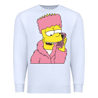 White newbart simpson camron Premium Sweatshirt - linhVisuals