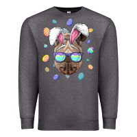 Charcoal Heather rhino easter bunny ears funny easter eggs hunting sweatshirt Premium Sweatshirt - linhVisuals