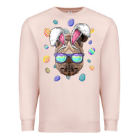 Pale Pink rhino easter bunny ears funny easter eggs hunting sweatshirt Premium Sweatshirt - linhVisuals