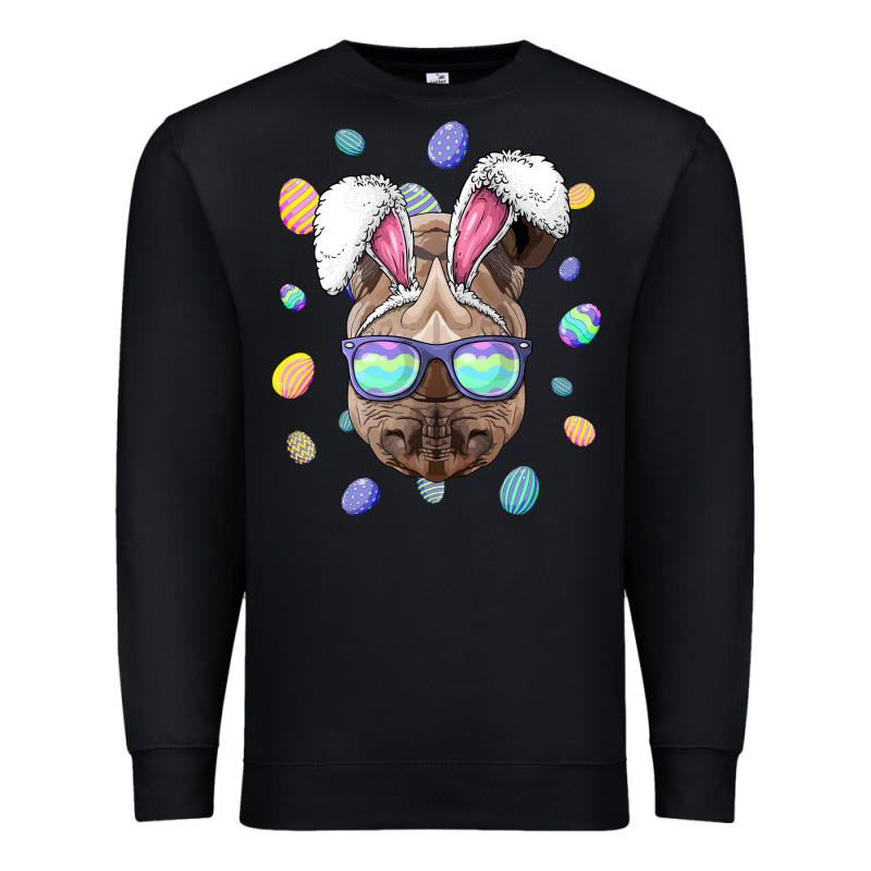 Rhino Easter Bunny Ears Funny Easter Eggs Hunting Sweatshirt Premium Sweatshirt by linhVisuals | Teevron