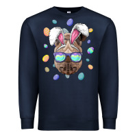 Navy rhino easter bunny ears funny easter eggs hunting sweatshirt Premium Sweatshirt - linhVisuals