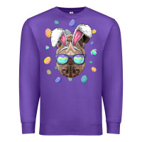 Purple rhino easter bunny ears funny easter eggs hunting sweatshirt Premium Sweatshirt - linhVisuals