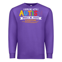 Purple someone with autism makes me proud Premium Sweatshirt - linhVisuals