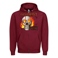 Burgundy everythings fine Zipper Hoodie - JahusDesignShop