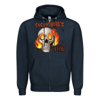 Navy everythings fine Zipper Hoodie - JahusDesignShop