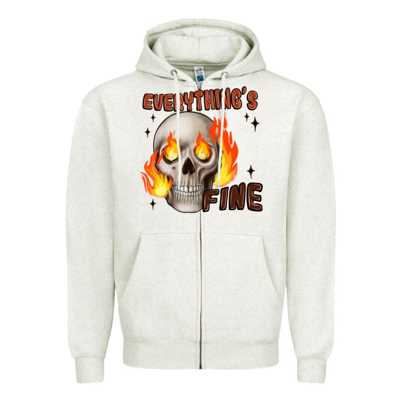 Everythings Fine Zipper Hoodie by JahusDesignShop | Teevron