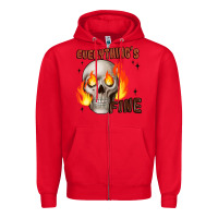Red everythings fine Zipper Hoodie - JahusDesignShop