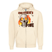 Sandshell everythings fine Zipper Hoodie - JahusDesignShop