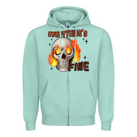 Seafoam everythings fine Zipper Hoodie - JahusDesignShop