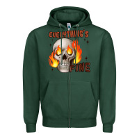 Sports Green everythings fine Zipper Hoodie - JahusDesignShop