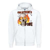 White everythings fine Zipper Hoodie - JahusDesignShop