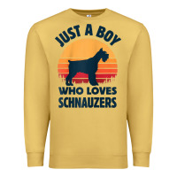 Antique Gold schnauzer just a boy who loves dogs men retro vintage sunset raglan ba Premium Sweatshirt - linhVisuals