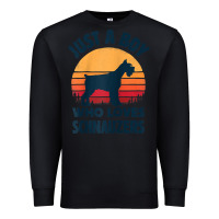 Black schnauzer just a boy who loves dogs men retro vintage sunset raglan ba Premium Sweatshirt - linhVisuals