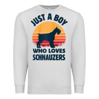 Dove Grey schnauzer just a boy who loves dogs men retro vintage sunset raglan ba Premium Sweatshirt - linhVisuals
