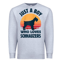 Heather Grey schnauzer just a boy who loves dogs men retro vintage sunset raglan ba Premium Sweatshirt - linhVisuals