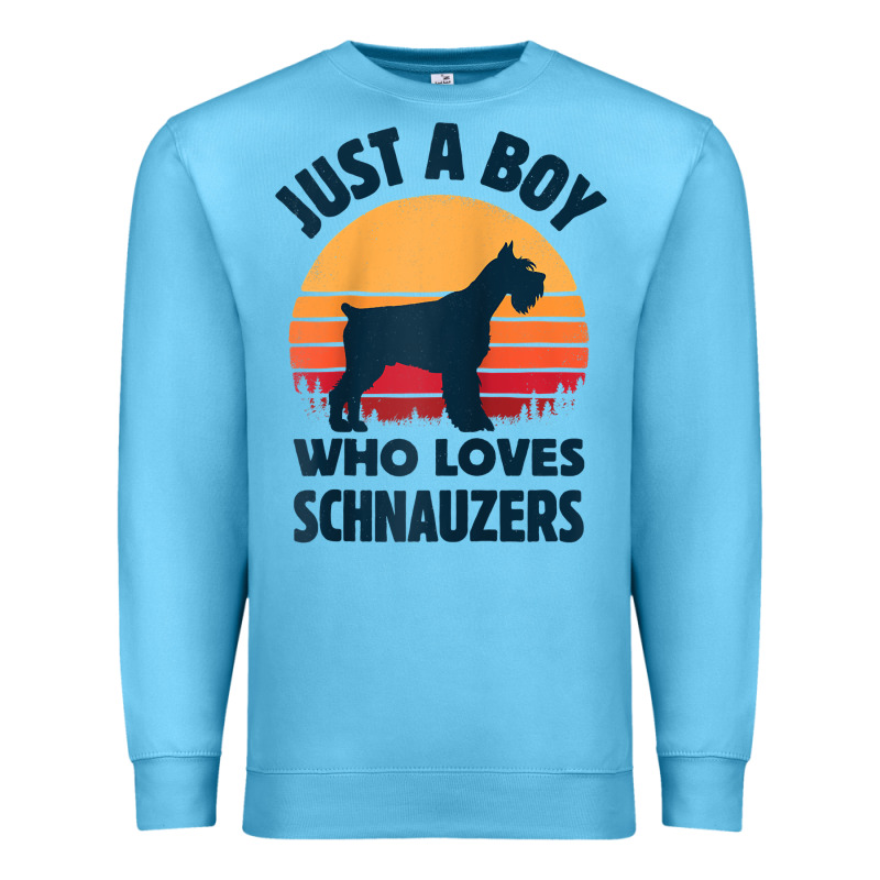 Schnauzer Just A Boy Who Loves Dogs Men Retro Vintage Sunset Raglan Ba Premium Sweatshirt by linhVisuals | Teevron