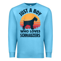 Ocean Blue schnauzer just a boy who loves dogs men retro vintage sunset raglan ba Premium Sweatshirt - linhVisuals