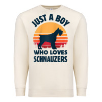 Sandshell schnauzer just a boy who loves dogs men retro vintage sunset raglan ba Premium Sweatshirt - linhVisuals
