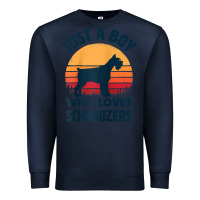 Navy schnauzer just a boy who loves dogs men retro vintage sunset raglan ba Premium Sweatshirt - linhVisuals