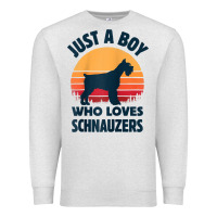 Oatmeal Heather schnauzer just a boy who loves dogs men retro vintage sunset raglan ba Premium Sweatshirt - linhVisuals