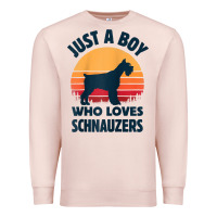 Pale Pink schnauzer just a boy who loves dogs men retro vintage sunset raglan ba Premium Sweatshirt - linhVisuals