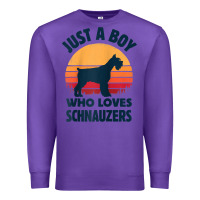 Purple schnauzer just a boy who loves dogs men retro vintage sunset raglan ba Premium Sweatshirt - linhVisuals