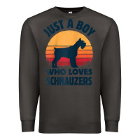 Smoke schnauzer just a boy who loves dogs men retro vintage sunset raglan ba Premium Sweatshirt - linhVisuals