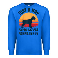 True Royal schnauzer just a boy who loves dogs men retro vintage sunset raglan ba Premium Sweatshirt - linhVisuals