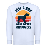 White schnauzer just a boy who loves dogs men retro vintage sunset raglan ba Premium Sweatshirt - linhVisuals