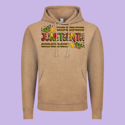Colorful Juneteenth Celebration Art Vintage Hoodie Designed By Lillyallendesigns