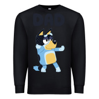 Black Bluey Dad Premium Sweatshirt - linhVisuals