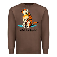 Chestnut newcalvin and hobbes [tyellow] Premium Sweatshirt - linhVisuals