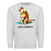 Dove Grey newcalvin and hobbes [tyellow] Premium Sweatshirt - linhVisuals