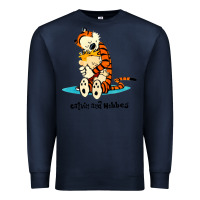Navy newcalvin and hobbes [tyellow] Premium Sweatshirt - linhVisuals