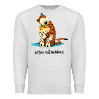 Oatmeal Heather newcalvin and hobbes [tyellow] Premium Sweatshirt - linhVisuals