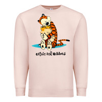 Pale Pink newcalvin and hobbes [tyellow] Premium Sweatshirt - linhVisuals