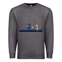 Charcoal Heather newcalvin and hobbes night star tardis Premium Sweatshirt - linhVisuals