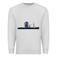 Dove Grey newcalvin and hobbes night star tardis Premium Sweatshirt - linhVisuals