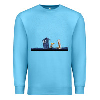 Ocean Blue newcalvin and hobbes night star tardis Premium Sweatshirt - linhVisuals