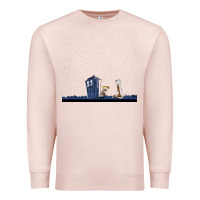 Pale Pink newcalvin and hobbes night star tardis Premium Sweatshirt - linhVisuals