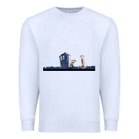 White newcalvin and hobbes night star tardis Premium Sweatshirt - linhVisuals