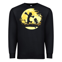 Black newcalvin and hobbes no worries Premium Sweatshirt - linhVisuals