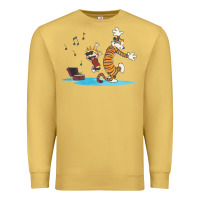 Antique Gold newcalvin and hobbes sing 09 Premium Sweatshirt - linhVisuals