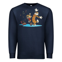 Navy newcalvin and hobbes sing 09 Premium Sweatshirt - linhVisuals