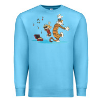 Ocean Blue newcalvin and hobbes sing 09 Premium Sweatshirt - linhVisuals