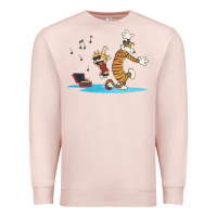 Pale Pink newcalvin and hobbes sing 09 Premium Sweatshirt - linhVisuals