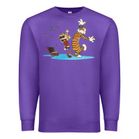 Purple newcalvin and hobbes sing 09 Premium Sweatshirt - linhVisuals