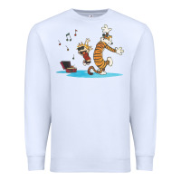 White newcalvin and hobbes sing 09 Premium Sweatshirt - linhVisuals